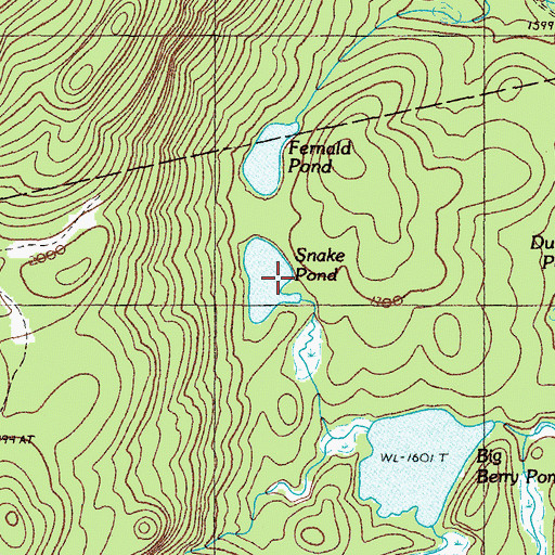 Topographic Map of Snake Pond, ME