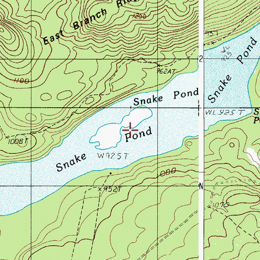 Topographic Map of Snake Pond, ME