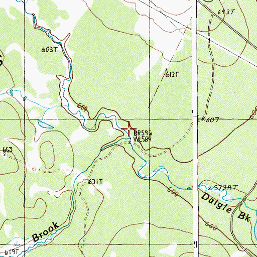 Topographic Map of Snare Brook, ME