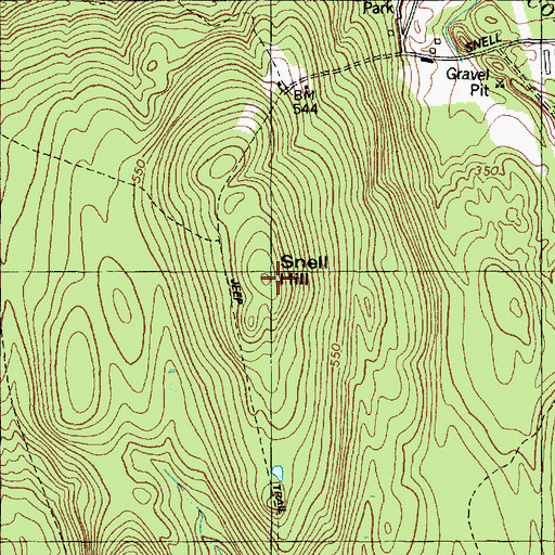 Topographic Map of Snell Hill, ME