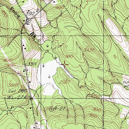 Topographic Map of Snow Brook, ME