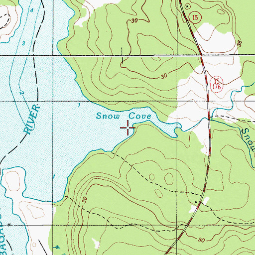 Topographic Map of Snow Cove, ME