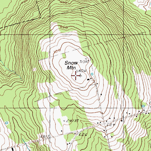 Topographic Map of Snow Mountain, ME