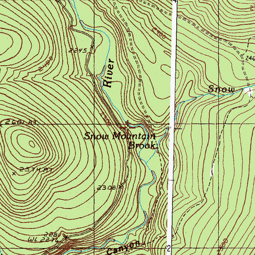 Topographic Map of Snow Mountain Brook, ME