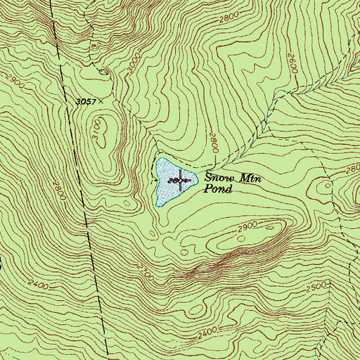 Topographic Map of Snow Mountain Pond, ME
