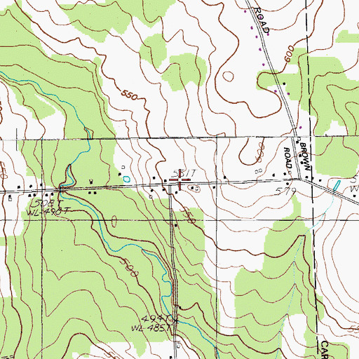 Topographic Map of Snowman School, ME