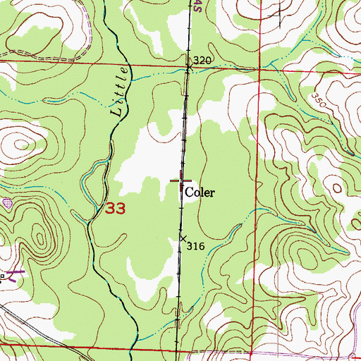 Topographic Map of Coler, AR