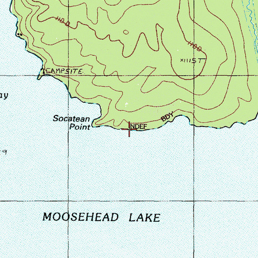 Topographic Map of Socatean Point, ME
