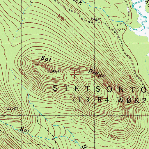 Topographic Map of Sol Ridge, ME