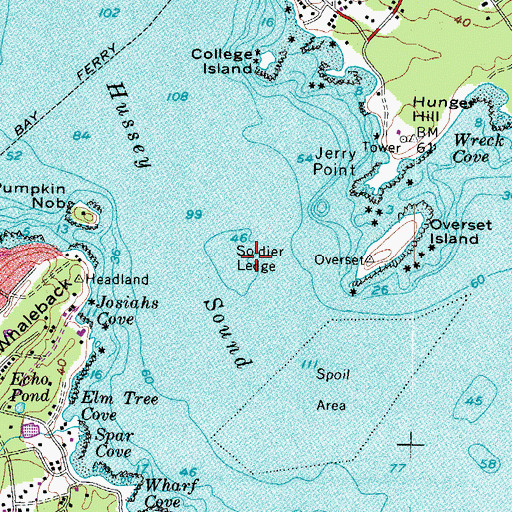 Topographic Map of Soldier Ledge, ME