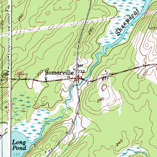 Topographic Map of Somerville, ME