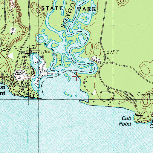 Topographic Map of Songo River, ME