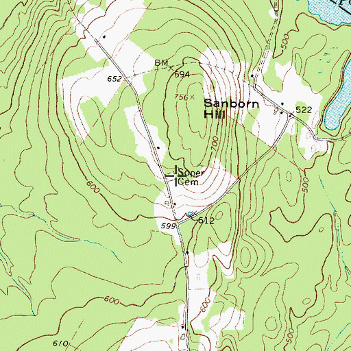 Topographic Map of Soper Cemetery, ME