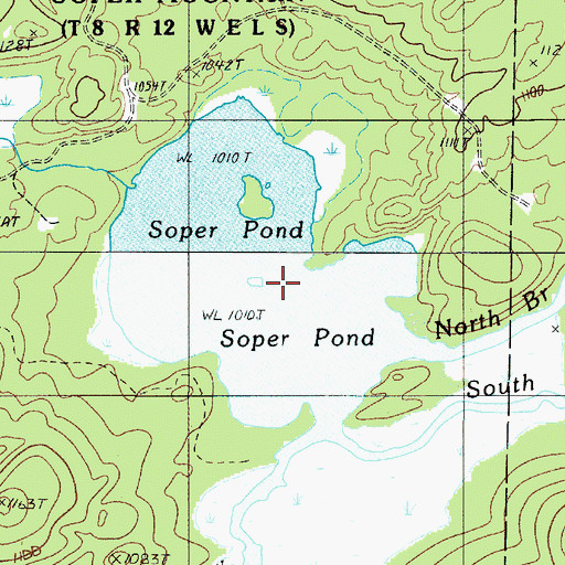 Topographic Map of Soper Pond, ME