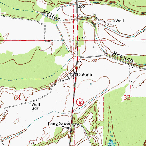 Topographic Map of Colona, AR