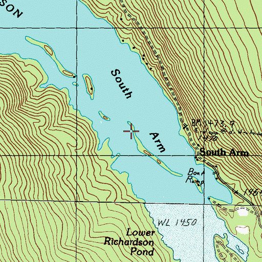 Topographic Map of South Arm Lower Richardson Lake, ME