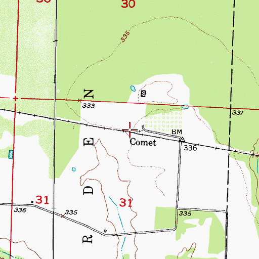 Topographic Map of Comet, AR