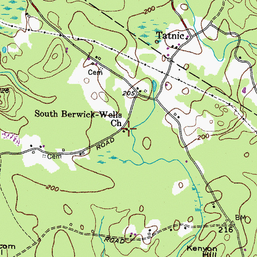 Topographic Map of South Berwick-Wells Church, ME