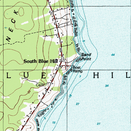 Topographic Map of South Blue Hill, ME
