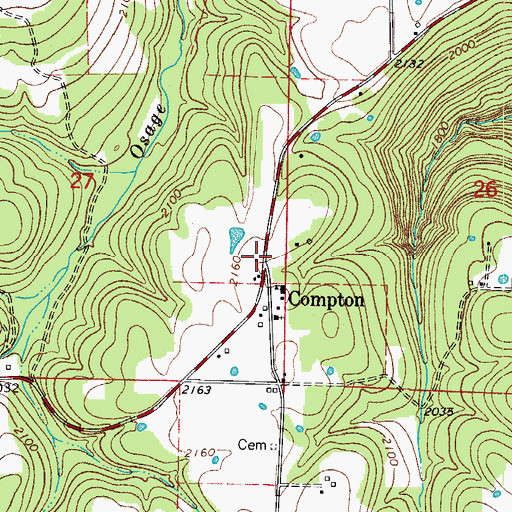 Topographic Map of Compton, AR