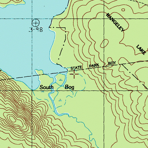 Topographic Map of South Bog, ME