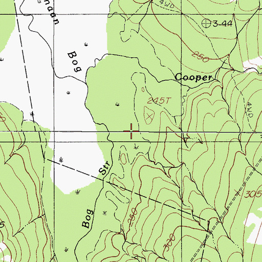 Topographic Map of South Bog Stream, ME