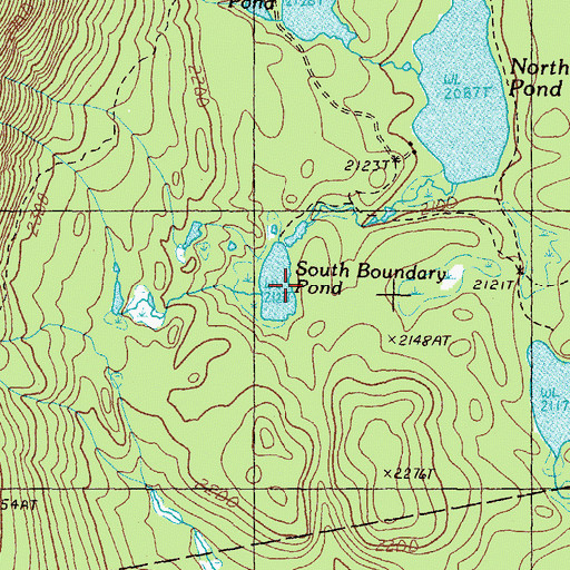 Topographic Map of South Boundary Pond, ME