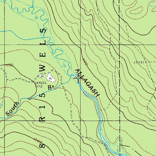 Topographic Map of South Branch Allagash Stream, ME