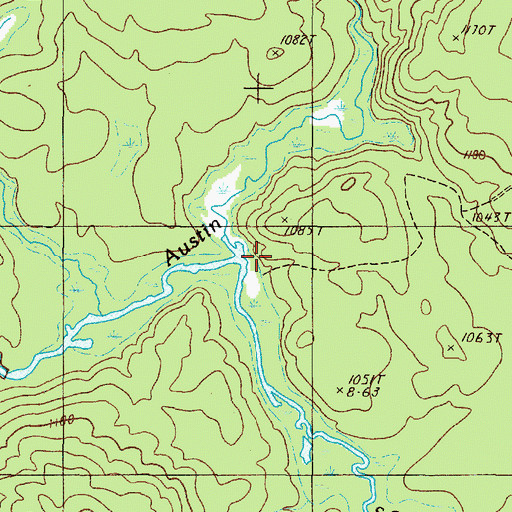 Topographic Map of South Branch Austin Stream, ME