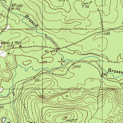 Topographic Map of South Branch Brassua Stream, ME