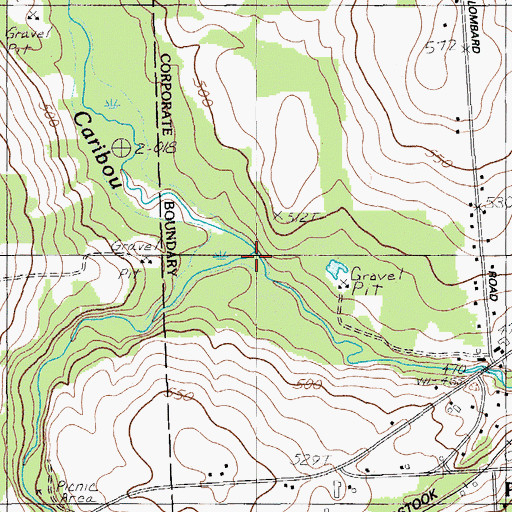 Topographic Map of South Branch Caribou Stream, ME