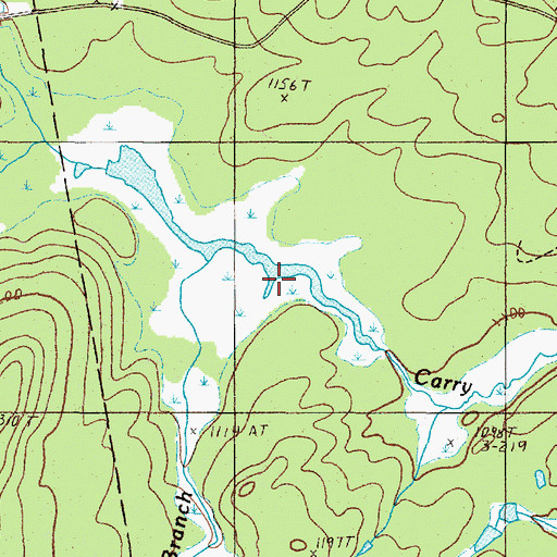 Topographic Map of South Branch Carry Brook, ME