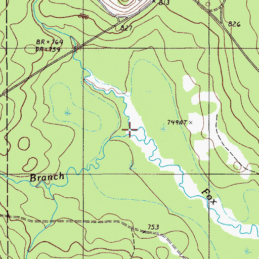 Topographic Map of South Branch Fox Brook, ME