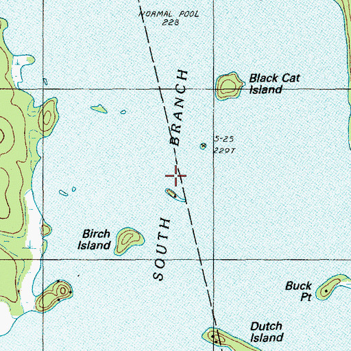 Topographic Map of South Branch Lake, ME
