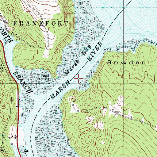 Topographic Map of South Branch Marsh River, ME