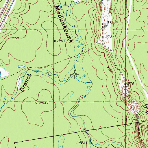 Topographic Map of South Branch Medunkeunk Stream, ME