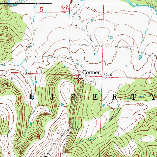 Topographic Map of Conner, AR