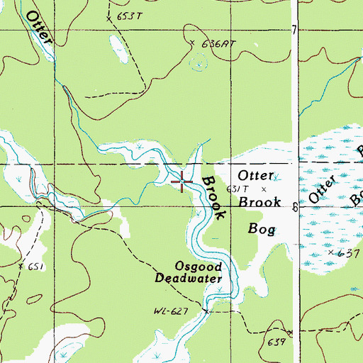 Topographic Map of South Branch Otter Brook, ME