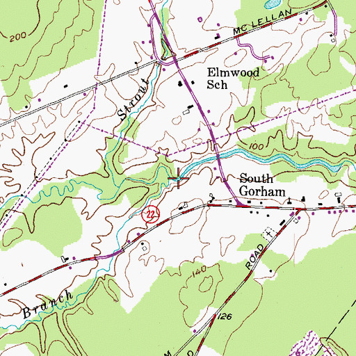 Topographic Map of South Branch Stroudwater River, ME