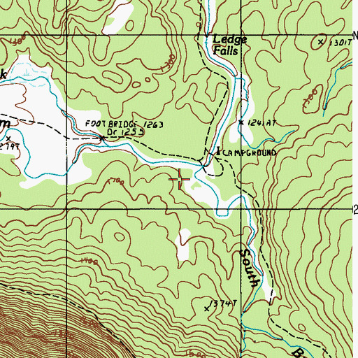 Topographic Map of South Branch Wassataquoik Stream, ME