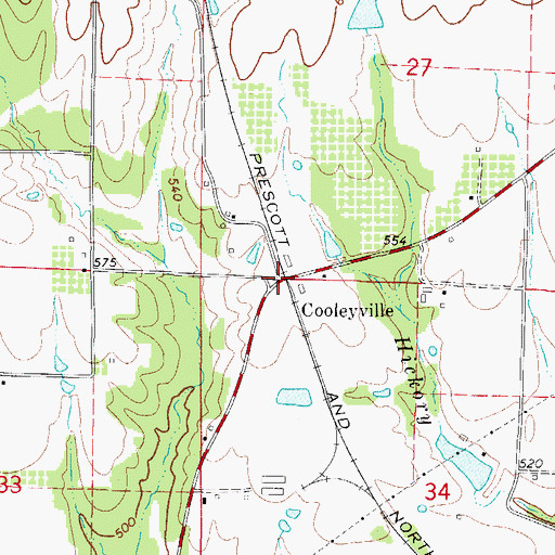 Topographic Map of Cooleyville, AR