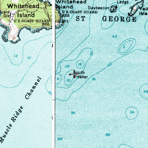 Topographic Map of South Breaker, ME