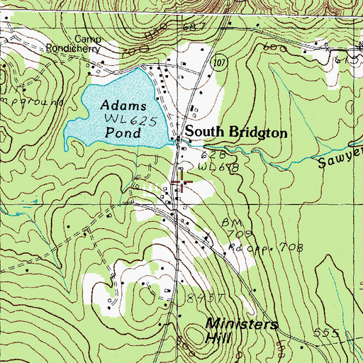 Topographic Map of South Bridgton, ME