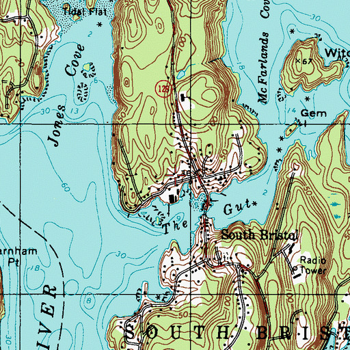 Topographic Map of South Bristol, ME