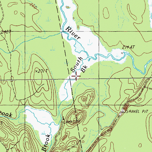 Topographic Map of South Brook, ME