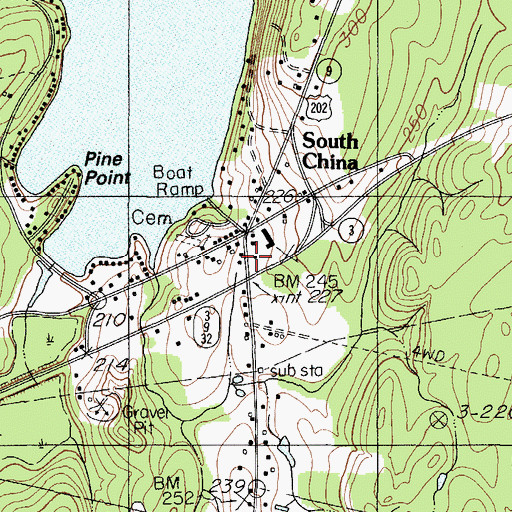Topographic Map of South China, ME