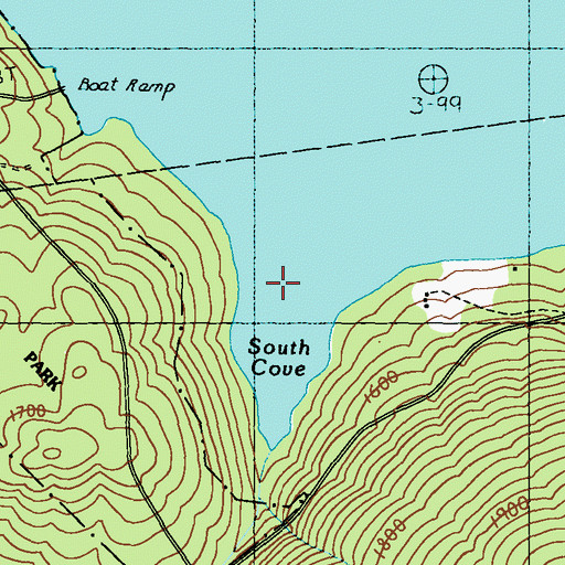 Topographic Map of South Cove, ME