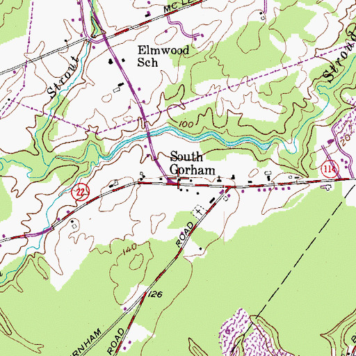 Topographic Map of South Gorham, ME