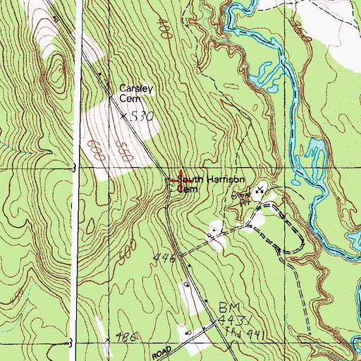Topographic Map of South Harrison Cemetery, ME
