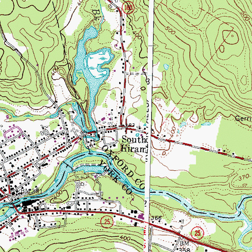 Topographic Map of South Hiram, ME